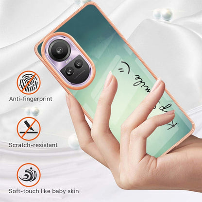 For OPPO Reno10 Pro 5G Global Electroplating Marble Dual-side IMD Phone Case(Smile) - OPPO Cases by PMC Jewellery | Online Shopping South Africa | PMC Jewellery | Buy Now Pay Later Mobicred
