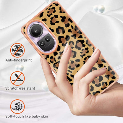 For OPPO Reno10 Pro 5G Global Electroplating Marble Dual-side IMD Phone Case(Leopard Print) - OPPO Cases by PMC Jewellery | Online Shopping South Africa | PMC Jewellery | Buy Now Pay Later Mobicred