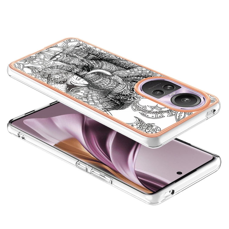 For OPPO Reno10 Pro 5G Global Electroplating Marble Dual-side IMD Phone Case(Totem Elephant) - OPPO Cases by PMC Jewellery | Online Shopping South Africa | PMC Jewellery | Buy Now Pay Later Mobicred