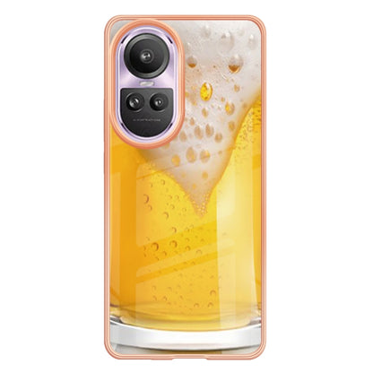 For OPPO Reno10 Pro 5G Global Electroplating Marble Dual-side IMD Phone Case(Draft Beer) - OPPO Cases by PMC Jewellery | Online Shopping South Africa | PMC Jewellery | Buy Now Pay Later Mobicred