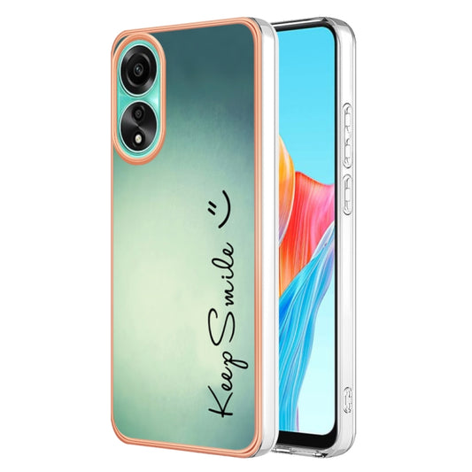 For OPPO A78 4G Electroplating Marble Dual-side IMD Phone Case(Smile) - OPPO Cases by PMC Jewellery | Online Shopping South Africa | PMC Jewellery | Buy Now Pay Later Mobicred