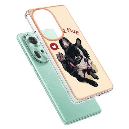 For OPPO Reno11 5G Global Electroplating Marble Dual-side IMD Phone Case(Lucky Dog) - Reno11 Cases by PMC Jewellery | Online Shopping South Africa | PMC Jewellery | Buy Now Pay Later Mobicred