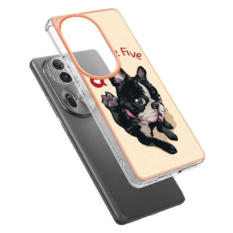 For OPPO Reno11 Pro 5G Global Electroplating Marble Dual-side IMD Phone Case(Lucky Dog) - Reno11 Pro Cases by PMC Jewellery | Online Shopping South Africa | PMC Jewellery | Buy Now Pay Later Mobicred