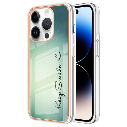 For iPhone 16 Pro Max Electroplating Marble Dual-side IMD Phone Case(Smile) - iPhone 16 Pro Max Cases by PMC Jewellery | Online Shopping South Africa | PMC Jewellery | Buy Now Pay Later Mobicred