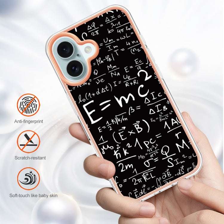 For iPhone 16 Electroplating Marble Dual-side IMD Phone Case(Equation) - iPhone 16 Cases by PMC Jewellery | Online Shopping South Africa | PMC Jewellery | Buy Now Pay Later Mobicred