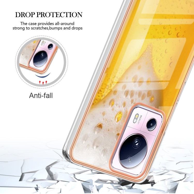 For Xiaomi 13 Lite 5G Electroplating Marble Dual-side IMD Phone Case(Draft Beer) - 13 Lite Cases by PMC Jewellery | Online Shopping South Africa | PMC Jewellery | Buy Now Pay Later Mobicred