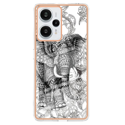 For Xiaomi Poco F5 / Redmi Note 12 Turbo Electroplating Marble Dual-side IMD Phone Case(Totem Elephant) - Xiaomi Cases by PMC Jewellery | Online Shopping South Africa | PMC Jewellery | Buy Now Pay Later Mobicred