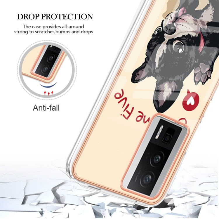 For Xiaomi Poco F5 Pro 5G / Redmi K60 Electroplating Marble Dual-side IMD Phone Case(Lucky Dog) - Xiaomi Cases by PMC Jewellery | Online Shopping South Africa | PMC Jewellery | Buy Now Pay Later Mobicred