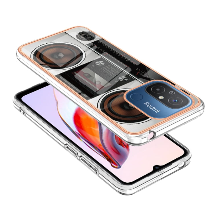 For Xiaomi Redmi 12C / 11A 4G Electroplating Marble Dual-side IMD Phone Case(Retro Radio) - Xiaomi Cases by PMC Jewellery | Online Shopping South Africa | PMC Jewellery | Buy Now Pay Later Mobicred