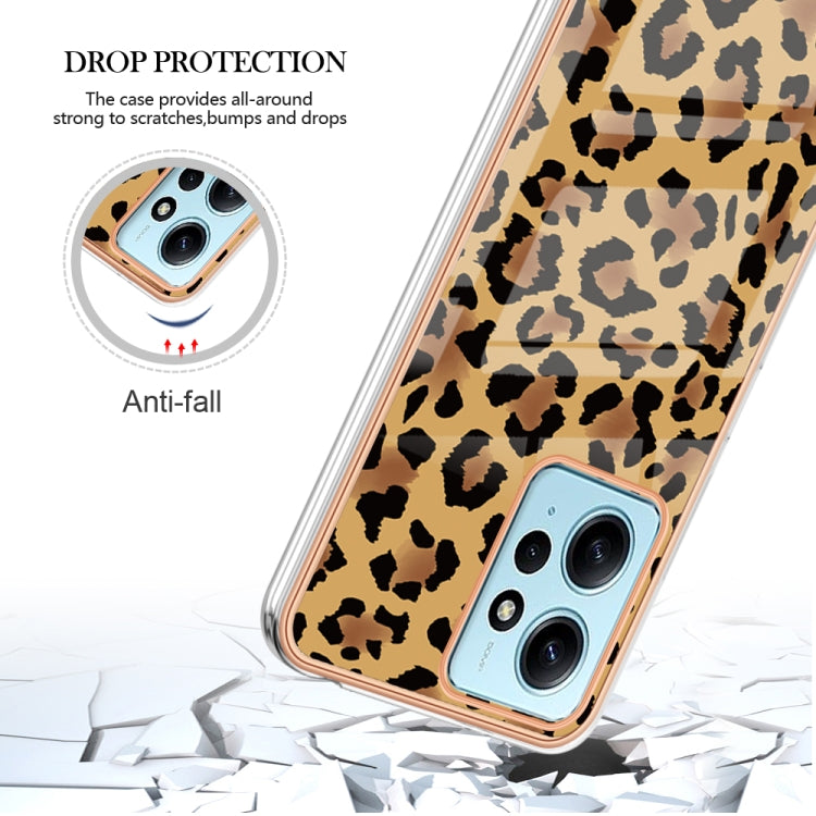 For Xiaomi Redmi Note 12 4G Electroplating Marble Dual-side IMD Phone Case(Leopard Print) - Xiaomi Cases by PMC Jewellery | Online Shopping South Africa | PMC Jewellery | Buy Now Pay Later Mobicred