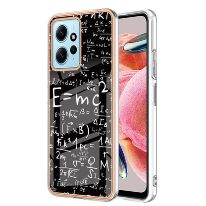 For Xiaomi Redmi Note 12 4G Electroplating Marble Dual-side IMD Phone Case(Equation) - Xiaomi Cases by PMC Jewellery | Online Shopping South Africa | PMC Jewellery | Buy Now Pay Later Mobicred