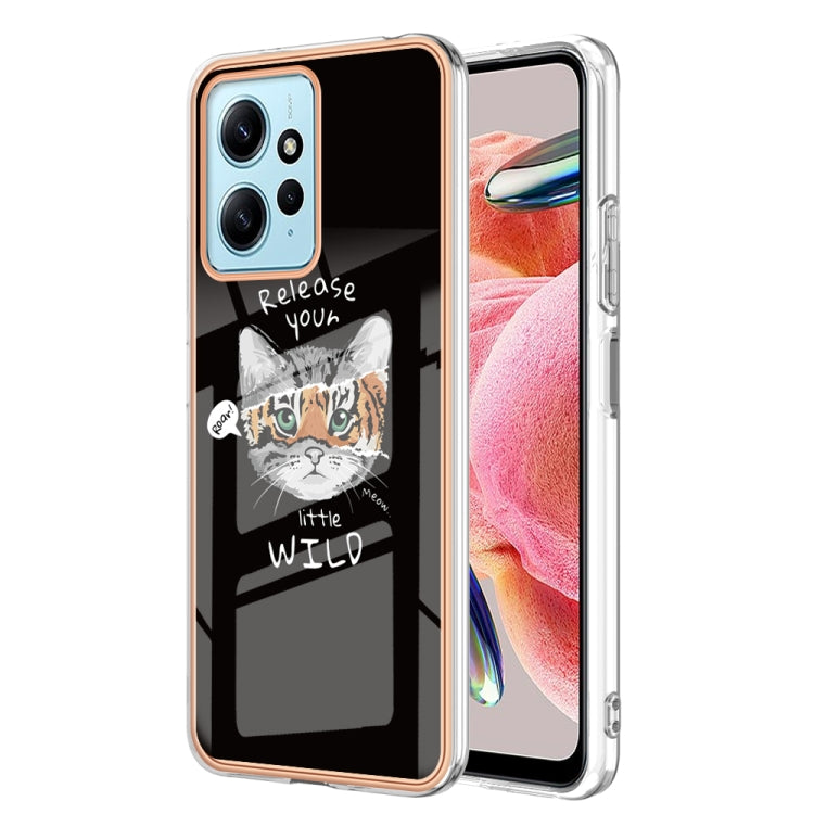 For Xiaomi Redmi Note 12 4G Electroplating Marble Dual-side IMD Phone Case(Natural Growth) - Xiaomi Cases by PMC Jewellery | Online Shopping South Africa | PMC Jewellery | Buy Now Pay Later Mobicred