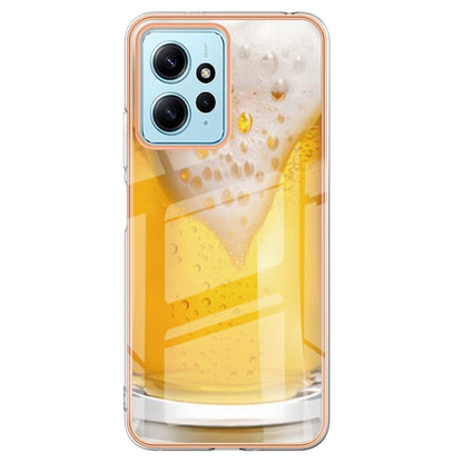 For Xiaomi Redmi Note 12 4G Electroplating Marble Dual-side IMD Phone Case(Draft Beer) - Xiaomi Cases by PMC Jewellery | Online Shopping South Africa | PMC Jewellery | Buy Now Pay Later Mobicred