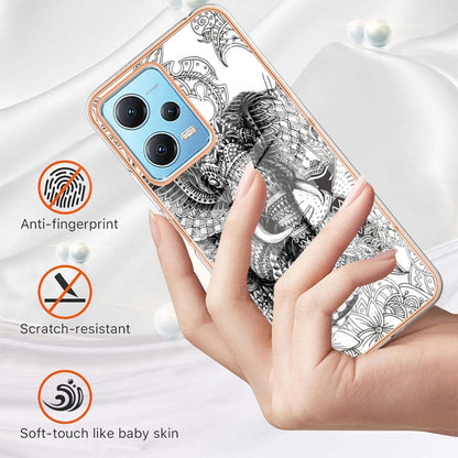 For Xiaomi Redmi Note 12 5G Global Electroplating Marble Dual-side IMD Phone Case(Totem Elephant) - Xiaomi Cases by PMC Jewellery | Online Shopping South Africa | PMC Jewellery | Buy Now Pay Later Mobicred