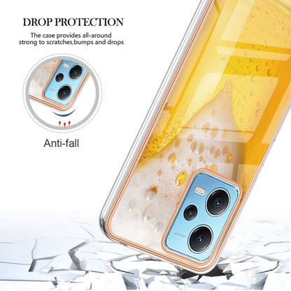 For Xiaomi Redmi Note 12 5G Global Electroplating Marble Dual-side IMD Phone Case(Draft Beer) - Xiaomi Cases by PMC Jewellery | Online Shopping South Africa | PMC Jewellery | Buy Now Pay Later Mobicred