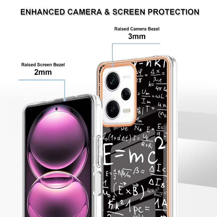 For Xiaomi Redmi Note 12 Pro 5G Global Electroplating Marble Dual-side IMD Phone Case(Equation) - Xiaomi Cases by PMC Jewellery | Online Shopping South Africa | PMC Jewellery | Buy Now Pay Later Mobicred