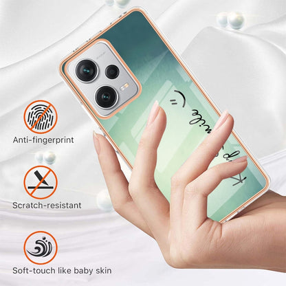 For Xiaomi Redmi Note 12 Pro+ Global Electroplating Marble Dual-side IMD Phone Case(Smile) - Xiaomi Cases by PMC Jewellery | Online Shopping South Africa | PMC Jewellery | Buy Now Pay Later Mobicred