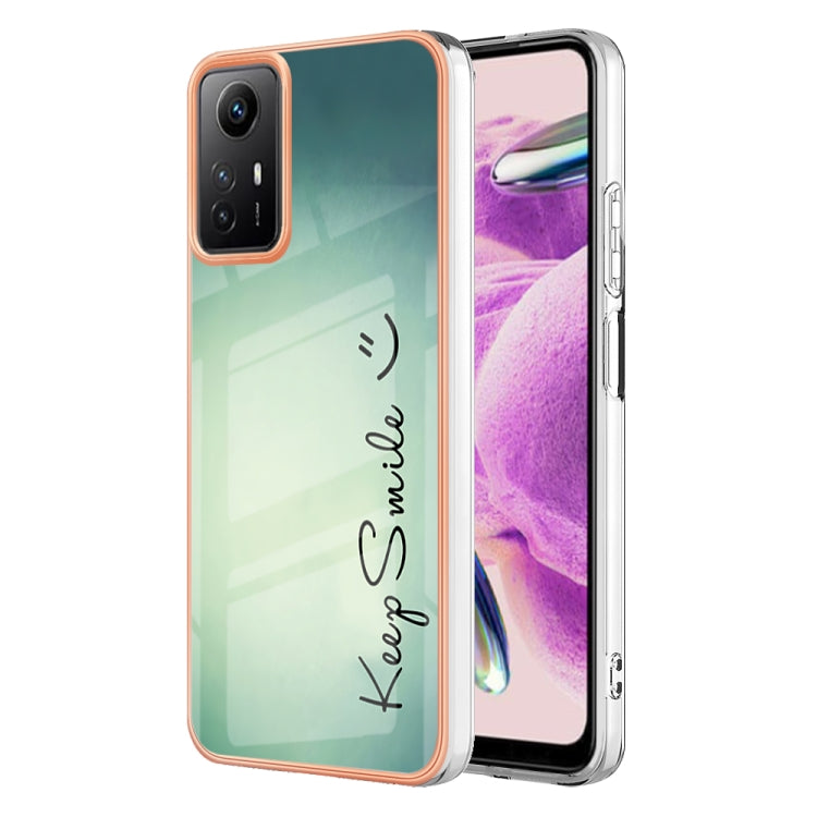 Xiaomi Redmi Note 12S 4G Electroplating Marble Dual-side IMD Phone Case(Smile) - Xiaomi Cases by PMC Jewellery | Online Shopping South Africa | PMC Jewellery | Buy Now Pay Later Mobicred