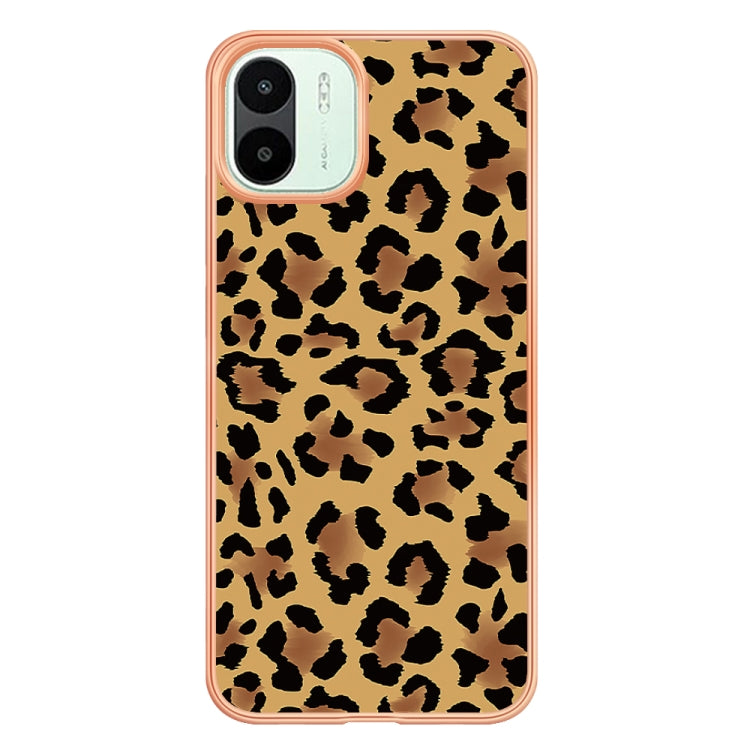 For Xiaomi Redmi A1 Electroplating Marble Dual-side IMD Phone Case(Leopard Print) - Xiaomi Cases by PMC Jewellery | Online Shopping South Africa | PMC Jewellery | Buy Now Pay Later Mobicred