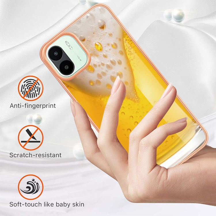 For Xiaomi Redmi A1 Electroplating Marble Dual-side IMD Phone Case(Draft Beer) - Xiaomi Cases by PMC Jewellery | Online Shopping South Africa | PMC Jewellery | Buy Now Pay Later Mobicred