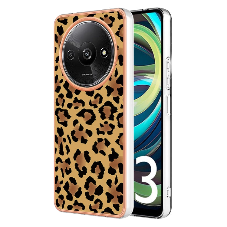 For Xiaomi Redmi A3 Electroplating Marble Dual-side IMD Phone Case(Leopard Print) - Xiaomi Cases by PMC Jewellery | Online Shopping South Africa | PMC Jewellery | Buy Now Pay Later Mobicred