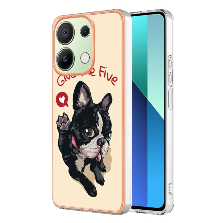 For Xiaomi Redmi Note 13 4G Global Electroplating Marble Dual-side IMD Phone Case(Lucky Dog) - Note 13 Cases by PMC Jewellery | Online Shopping South Africa | PMC Jewellery | Buy Now Pay Later Mobicred