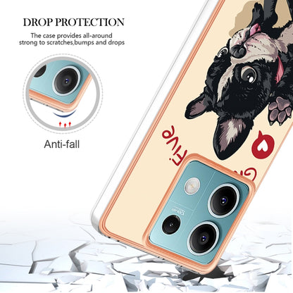 For Xiaomi Redmi Note 13 5G Electroplating Marble Dual-side IMD Phone Case(Lucky Dog) - Note 13 Cases by PMC Jewellery | Online Shopping South Africa | PMC Jewellery | Buy Now Pay Later Mobicred