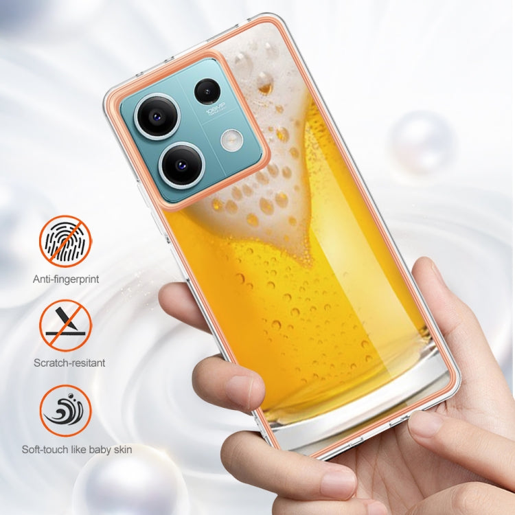 For Xiaomi Redmi Note 13 5G Electroplating Marble Dual-side IMD Phone Case(Draft Beer) - Note 13 Cases by PMC Jewellery | Online Shopping South Africa | PMC Jewellery | Buy Now Pay Later Mobicred