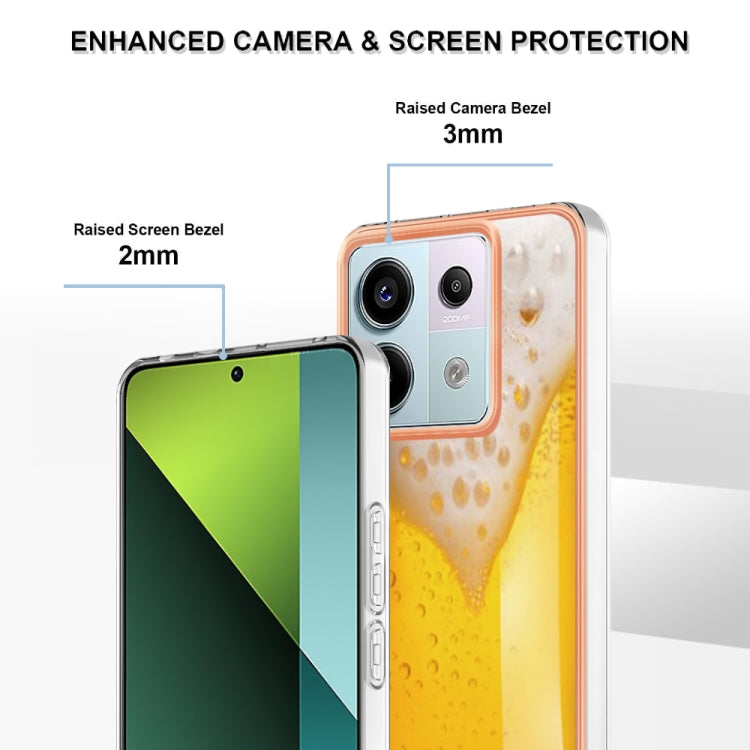 For Xiaomi Redmi Note 13 Pro 5G Global Electroplating Marble Dual-side IMD Phone Case(Draft Beer) - Note 13 Pro Cases by PMC Jewellery | Online Shopping South Africa | PMC Jewellery | Buy Now Pay Later Mobicred