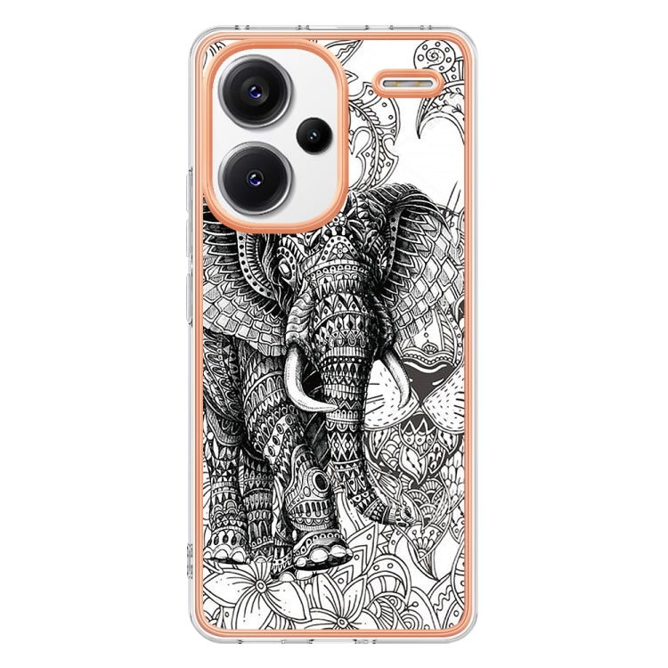 For Xiaomi Redmi Note 13 Pro+ 5G Electroplating Marble Dual-side IMD Phone Case(Totem Elephant) - Note 13 Pro+ Cases by PMC Jewellery | Online Shopping South Africa | PMC Jewellery | Buy Now Pay Later Mobicred