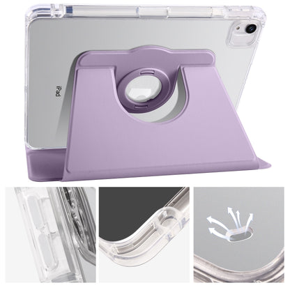 For iPad Air 11 2024 Clear Acrylic 360 Rotation Detachable Leather Tablet Case(Light Purple) - iPad Air 11 2024 Cases by PMC Jewellery | Online Shopping South Africa | PMC Jewellery | Buy Now Pay Later Mobicred