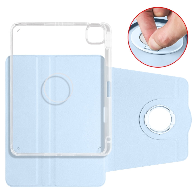 For iPad Air 13 2024 Clear Acrylic 360 Rotation Detachable Leather Tablet Case(Ice Blue) - iPad Air 13 2024 Cases by PMC Jewellery | Online Shopping South Africa | PMC Jewellery | Buy Now Pay Later Mobicred