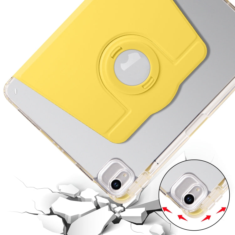 For iPad Air 13 2024 Clear Acrylic 360 Rotation Detachable Leather Tablet Case(Yellow) - iPad Air 13 2024 Cases by PMC Jewellery | Online Shopping South Africa | PMC Jewellery | Buy Now Pay Later Mobicred