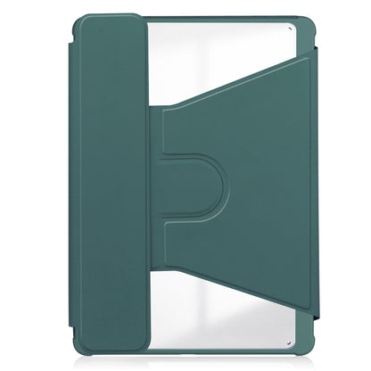 For Samsung Galaxy Tab S9 360 Rotation Transparent Smart Leather Case with Keyboard(Dark Green) - Galaxy Tab S9 Cases by PMC Jewellery | Online Shopping South Africa | PMC Jewellery | Buy Now Pay Later Mobicred