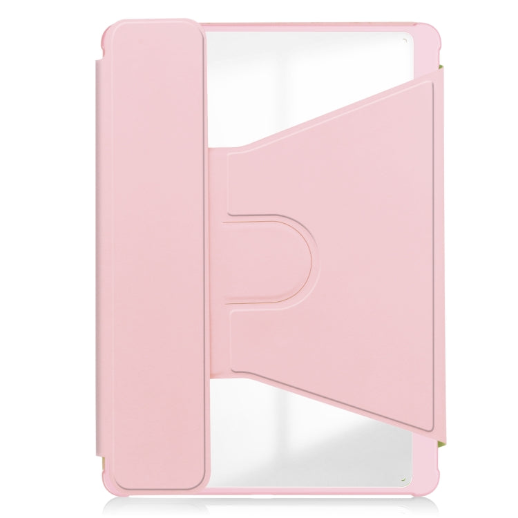 For Samsung Galaxy Tab S9 360 Rotation Transparent Smart Leather Case with Keyboard(Pink) - Galaxy Tab S9 Cases by PMC Jewellery | Online Shopping South Africa | PMC Jewellery | Buy Now Pay Later Mobicred