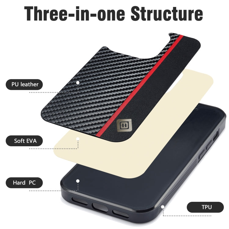 For OPPO Find N3 Flip LC.IMEEKE 3 in 1 Carbon Fiber Texture Shockproof Phone Case(Black) - Find N3 Flip Cases by LC.IMEEKE | Online Shopping South Africa | PMC Jewellery