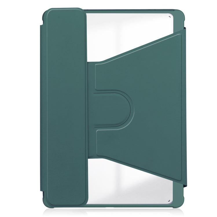 For Samsung Galaxy Tab S9 FE+ / S10+ 360 Rotation Transparent Smart Leather Case(Dark Green) - Galaxy Tab S9 FE+ by PMC Jewellery | Online Shopping South Africa | PMC Jewellery | Buy Now Pay Later Mobicred