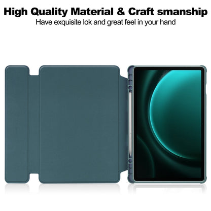 For Samsung Galaxy Tab S9 FE+ / S10+ 360 Rotation Transparent Smart Leather Case(Dark Green) - Galaxy Tab S9 FE+ by PMC Jewellery | Online Shopping South Africa | PMC Jewellery | Buy Now Pay Later Mobicred