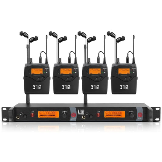 XTUGA RW2080 UHF Wireless Stage Singer In-Ear Monitor System 4 BodyPacks(US Plug) - Microphone by XTUGA | Online Shopping South Africa | PMC Jewellery | Buy Now Pay Later Mobicred