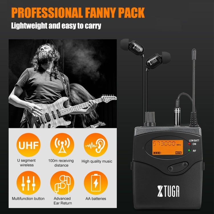 XTUGA RW2080 UHF Wireless Stage Singer In-Ear Monitor System 6 BodyPacks(UK Plug) - Microphone by XTUGA | Online Shopping South Africa | PMC Jewellery | Buy Now Pay Later Mobicred