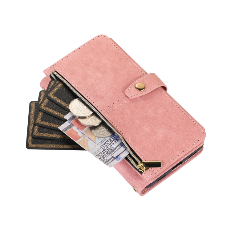 For Google Pixel 7a Dream 9-Card Wallet Zipper Bag Leather Phone Case(Pink) - Google Cases by PMC Jewellery | Online Shopping South Africa | PMC Jewellery | Buy Now Pay Later Mobicred