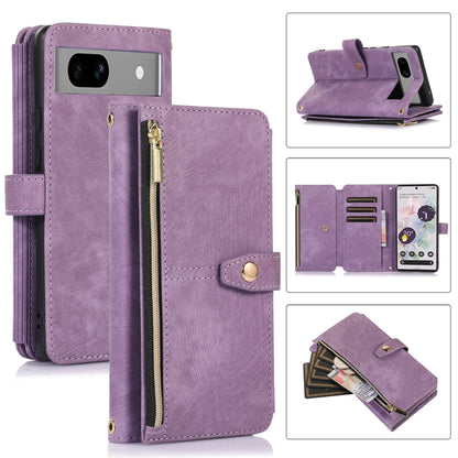 For Google Pixel 7a Dream 9-Card Wallet Zipper Bag Leather Phone Case(Purple) - Google Cases by PMC Jewellery | Online Shopping South Africa | PMC Jewellery | Buy Now Pay Later Mobicred