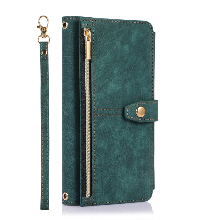 For Google Pixel 7 Dream 9-Card Wallet Zipper Bag Leather Phone Case(Green) - Google Cases by PMC Jewellery | Online Shopping South Africa | PMC Jewellery | Buy Now Pay Later Mobicred