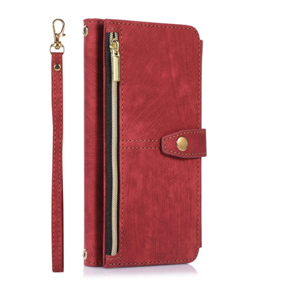 For Google Pixel 6a Dream 9-Card Wallet Zipper Bag Leather Phone Case(Red) - Google Cases by PMC Jewellery | Online Shopping South Africa | PMC Jewellery | Buy Now Pay Later Mobicred