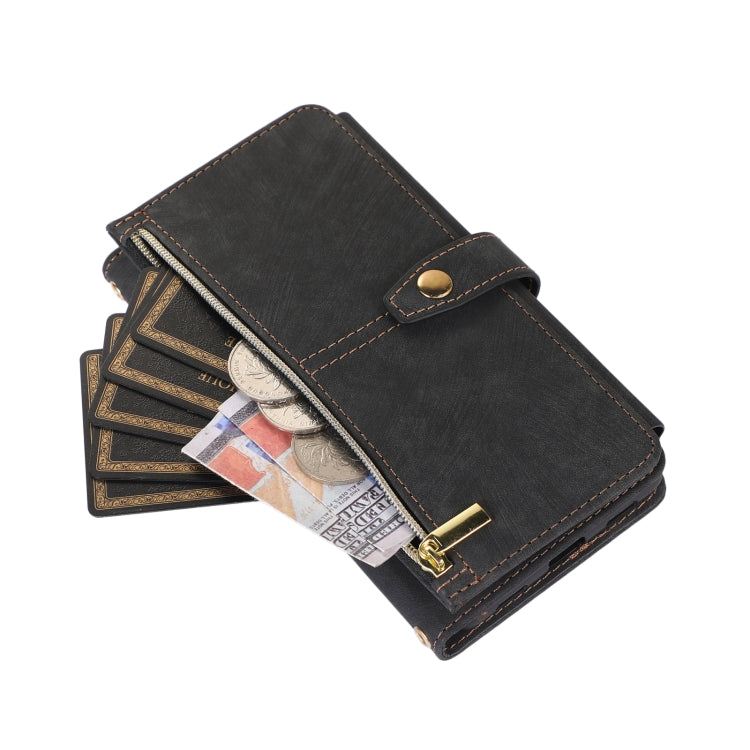 For Google Pixel 6a Dream 9-Card Wallet Zipper Bag Leather Phone Case(Black) - Google Cases by PMC Jewellery | Online Shopping South Africa | PMC Jewellery | Buy Now Pay Later Mobicred