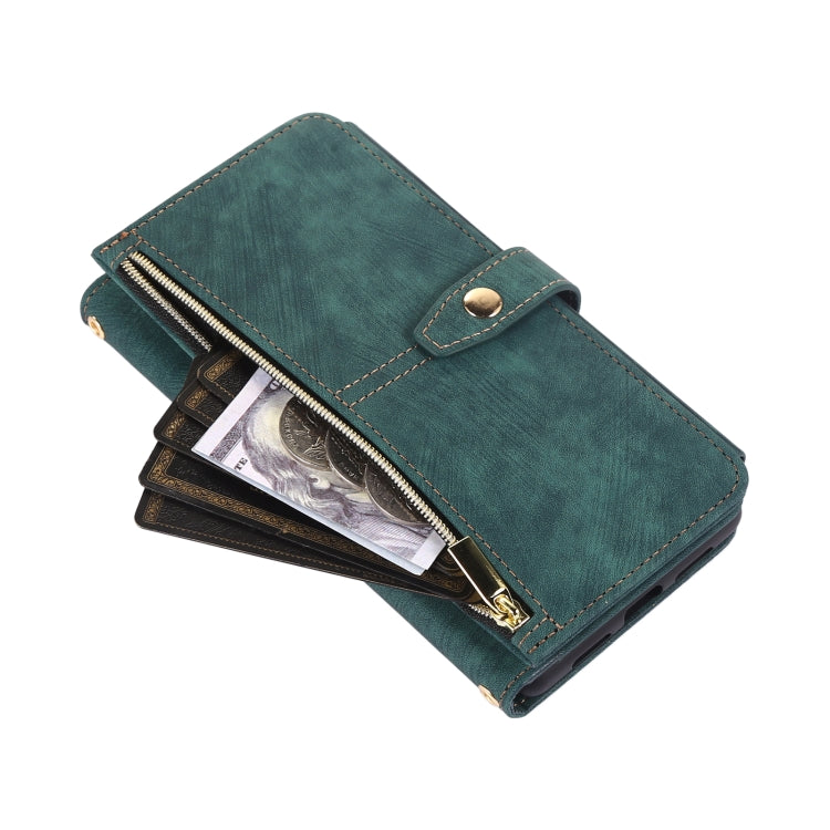 For Google Pixel 6 Dream 9-Card Wallet Zipper Bag Leather Phone Case(Green) - Google Cases by PMC Jewellery | Online Shopping South Africa | PMC Jewellery | Buy Now Pay Later Mobicred