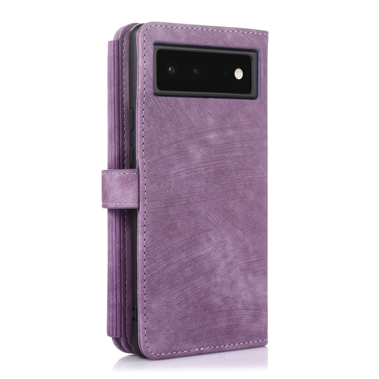 For Google Pixel 6 Dream 9-Card Wallet Zipper Bag Leather Phone Case(Purple) - Google Cases by PMC Jewellery | Online Shopping South Africa | PMC Jewellery | Buy Now Pay Later Mobicred