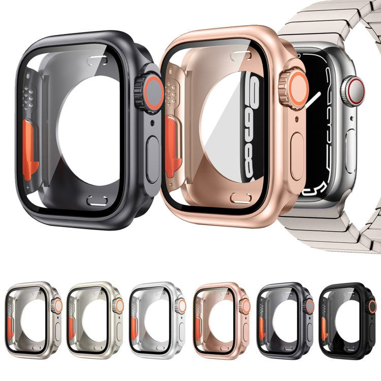 For Apple Watch Series 9 / 8 / 7 41mm Change to Ultra 49mm All-Inclusive Film Hybrid PC Watch Case(Starlight) - Watch Cases by PMC Jewellery | Online Shopping South Africa | PMC Jewellery | Buy Now Pay Later Mobicred