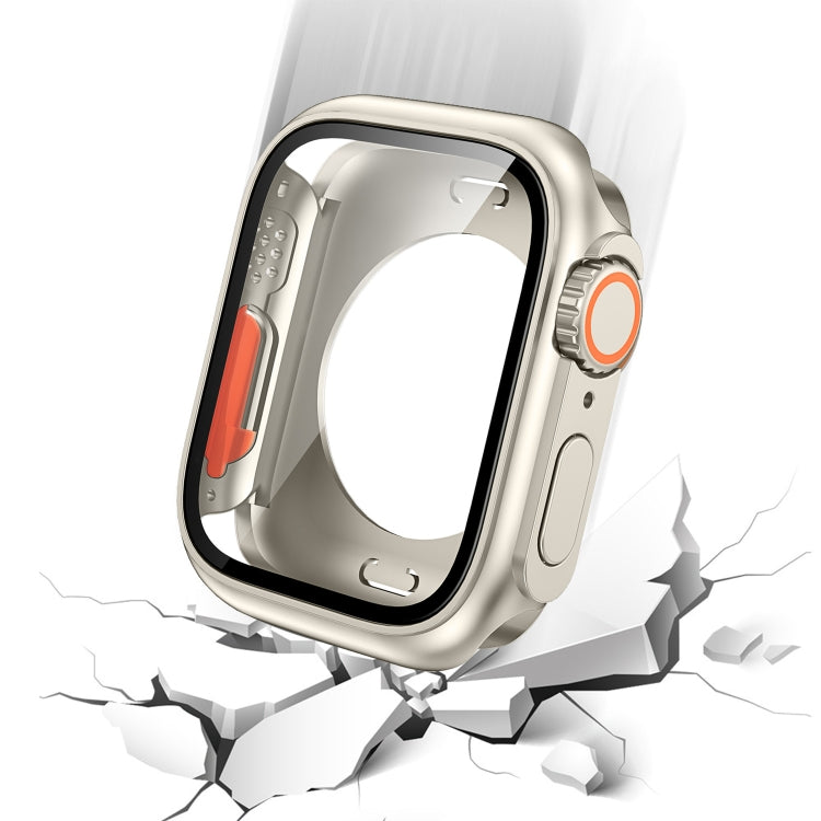 For Apple Watch Series 9 / 8 / 7 41mm Change to Ultra 49mm All-Inclusive Film Hybrid PC Watch Case(Silver) - Watch Cases by PMC Jewellery | Online Shopping South Africa | PMC Jewellery | Buy Now Pay Later Mobicred