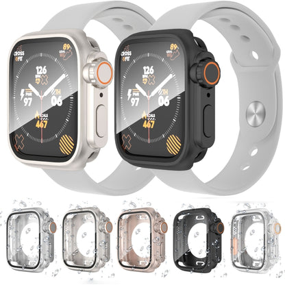 For Apple Watch Series 9 / 8 / 7 41mm Change to Ultra 49mm Waterproof All-Inclusive Film Hybrid PC Watch Case(Titanium Gold) - Watch Cases by PMC Jewellery | Online Shopping South Africa | PMC Jewellery | Buy Now Pay Later Mobicred